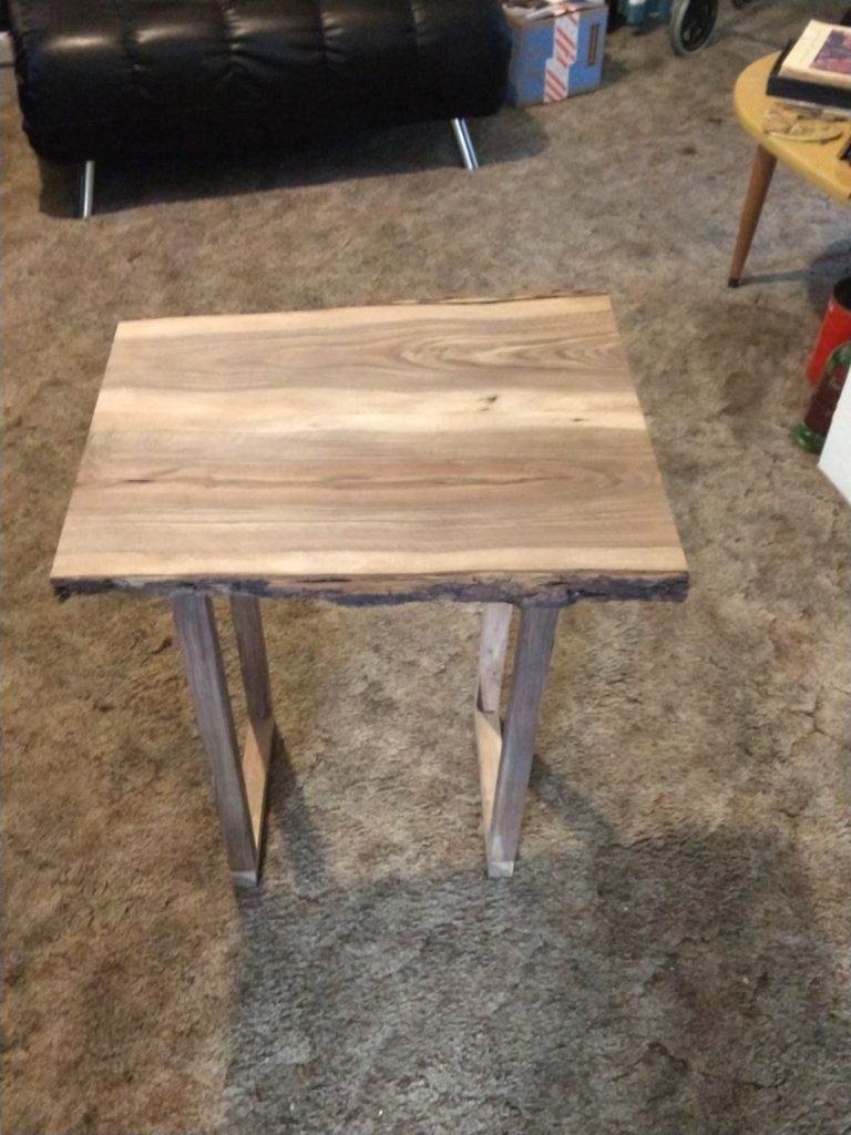 live edge end table